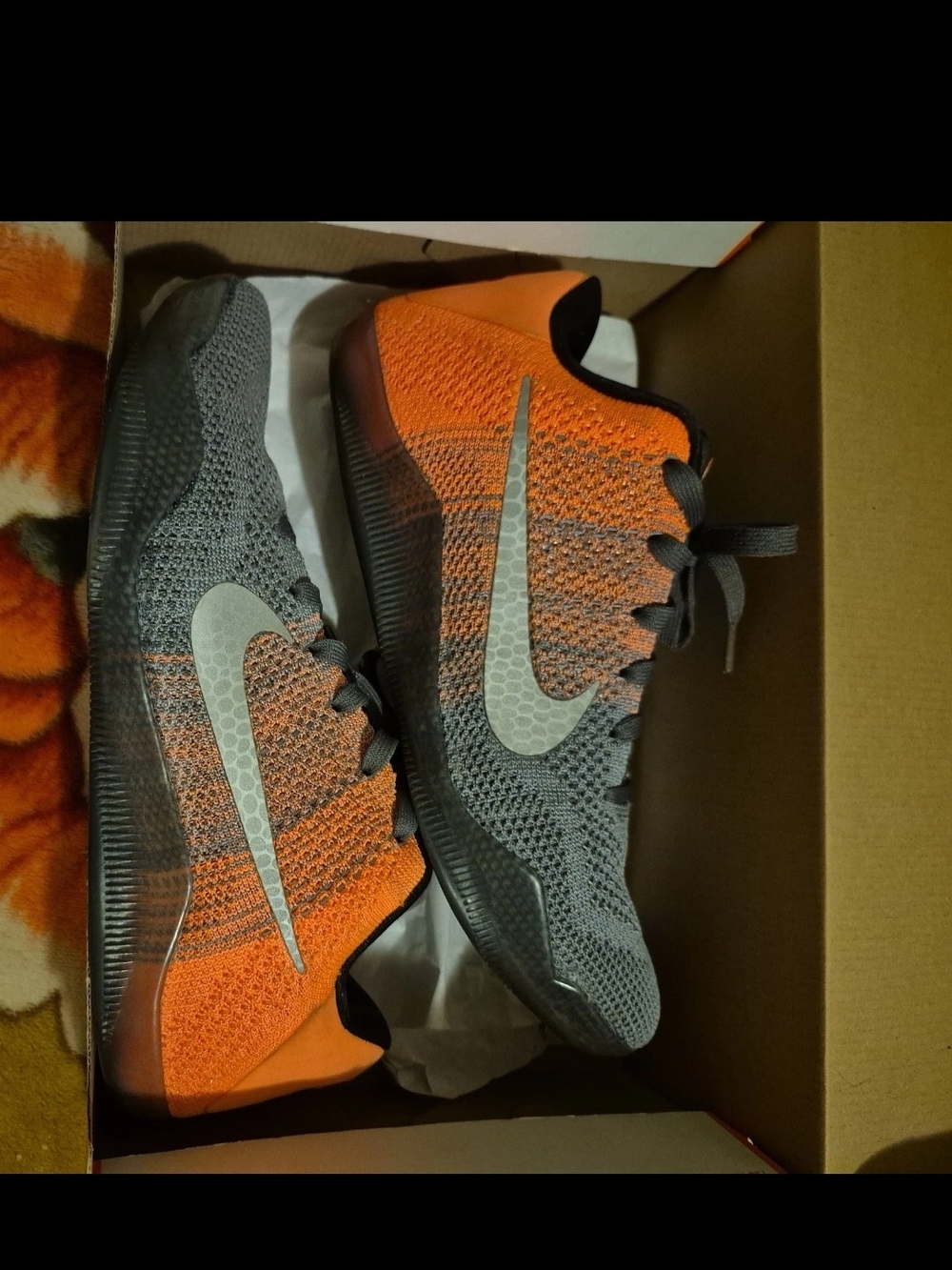 Nike Kobe 11 XI Elite Low Easter Dark Gray Orange 822675-078